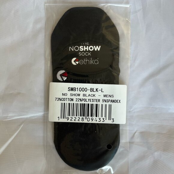 Ethika Men's Large (9 - 12) No Show Socks - Black/Ethika Logo - White - SEALED - Picture 3 of 4